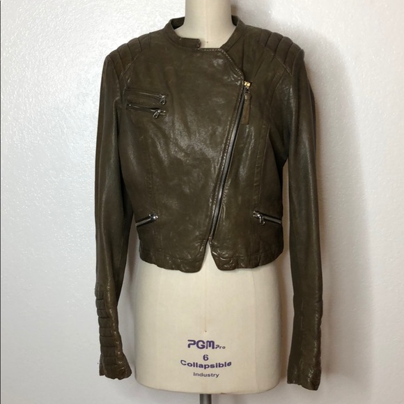 Mackage leather motorcycle distressed jacket L - Picture 1 of 8